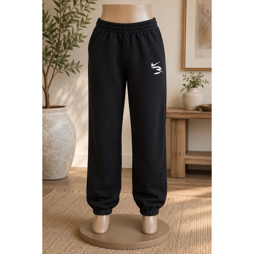 3Brand Boys Black Fleece Jogger Pants XL Elastic Waist Pull-On 25" Inseam